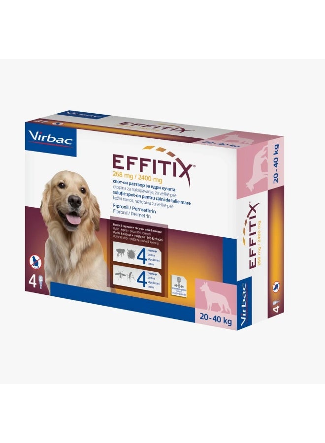 فيرباك إفيتيكس مضاد للقراد والبراغيث للكلاب الكبيرة 20-40 كجم 4 أمبولات